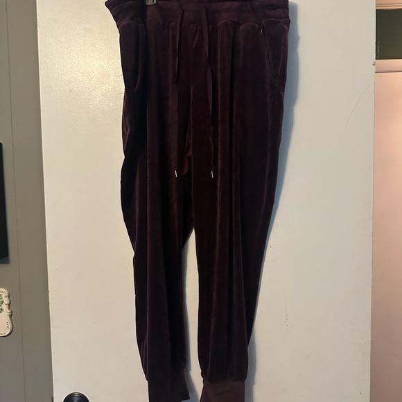 Livi Active Velvet Joggers in Deep Purple - Picture 1 of 5
